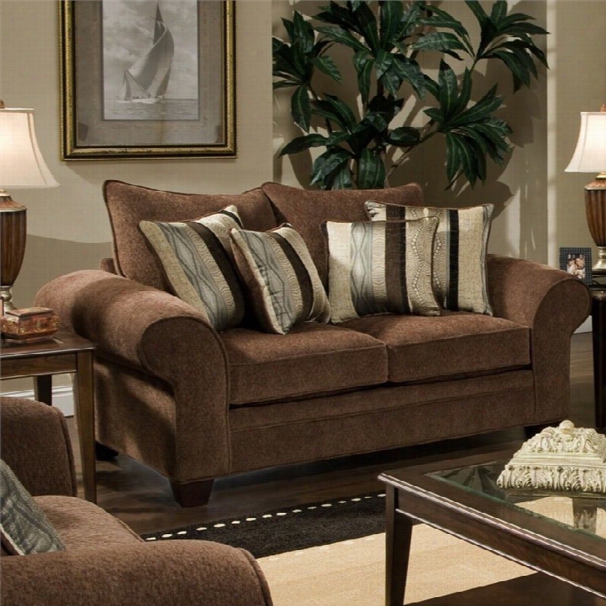 Chelesa Clearlake Polyester Loveseat In Chocolate