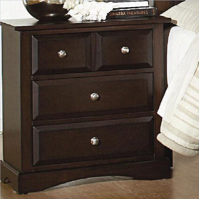 Coaster Harbor Classic 3 Drawer Nightstand In Cappuccinp Finish