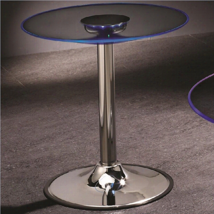 Coaster Led Transitioning End Table In Chrome