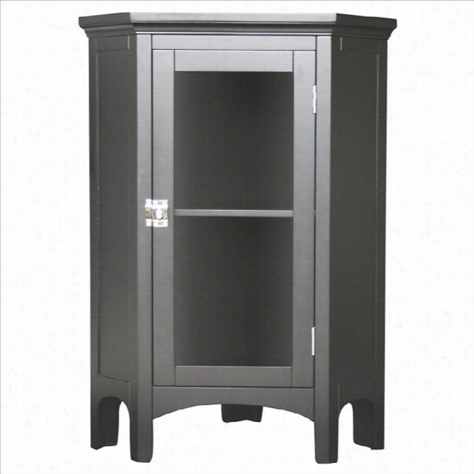 Elegant Hone Fashions Madison Avenue 1-door Corner Floor Cabinet In Dark Espresso