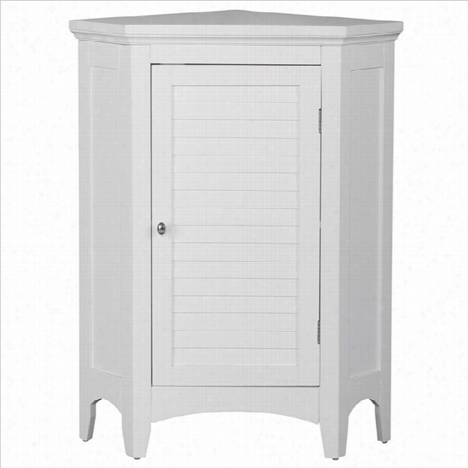 Elegant Home Fashions Slon 1-door Corenr Floor Cabinet In Whiite