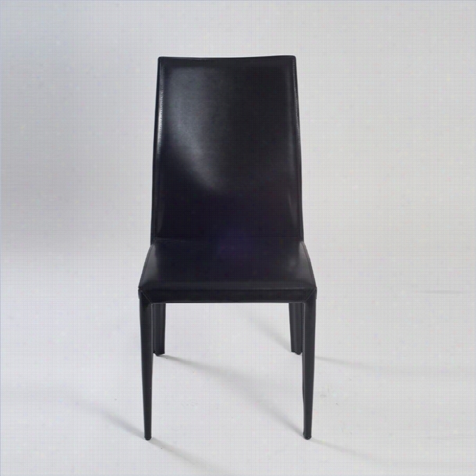 Eueostyle Daisy Leather Dining Chair In Black