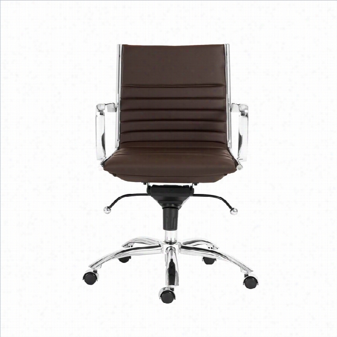Eurostyel Dirk Low Back Office Chair In Brown/chrome