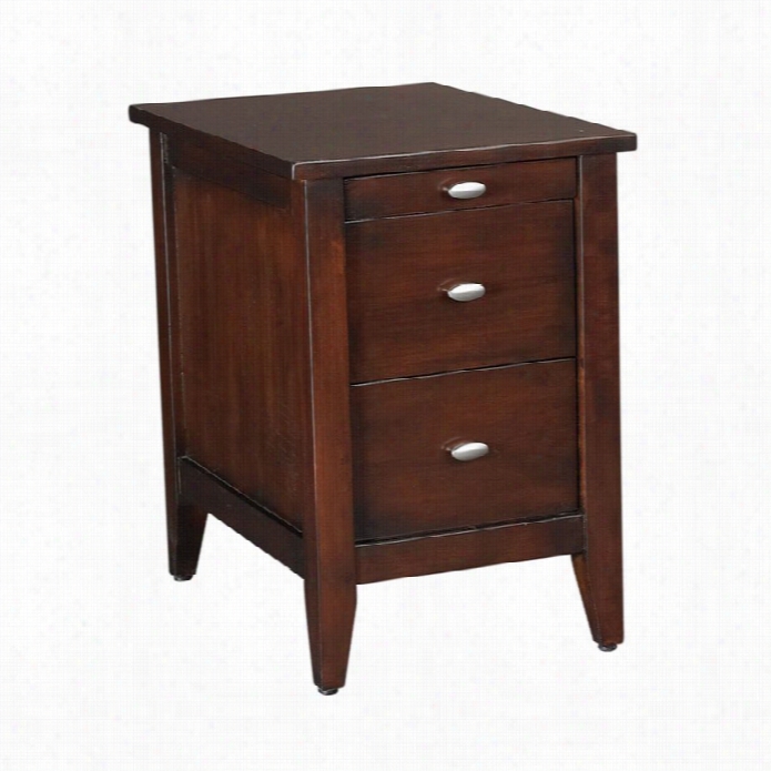 Hammary Hidden Treasures Chairside Table In Merlot Finih