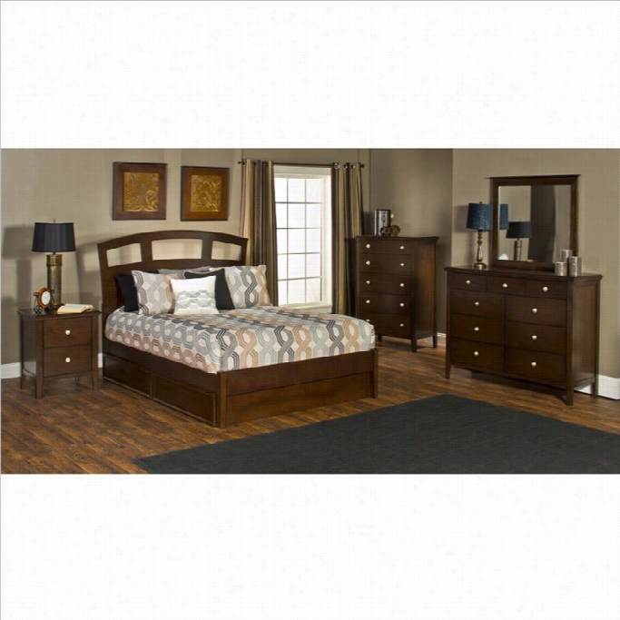 Hillsdale Metro 5 Piecebedroom Set With Riva Storage Beed In Espre Sso-queen