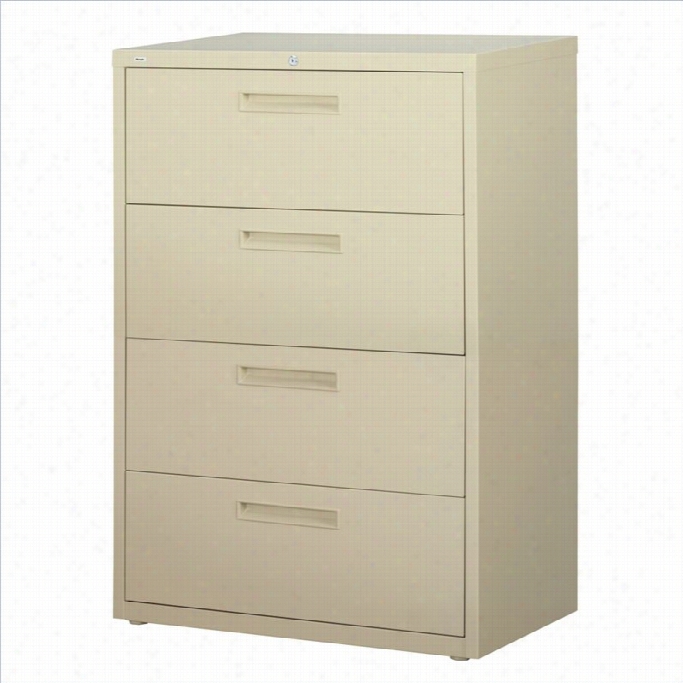 Hirsh Industries 5000 Series 4 Drawer Lateral File Cabinet In Putty