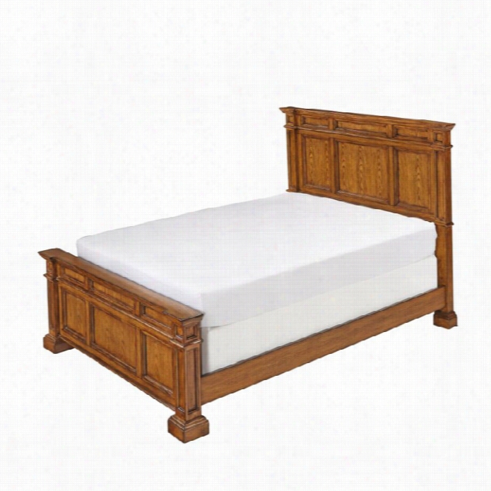 Home Style Americana Panel Bed In Oak-queen