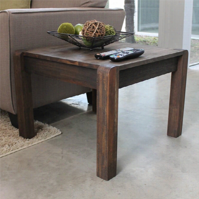 International Caravan Lisbon Adjust End Table  In Brown