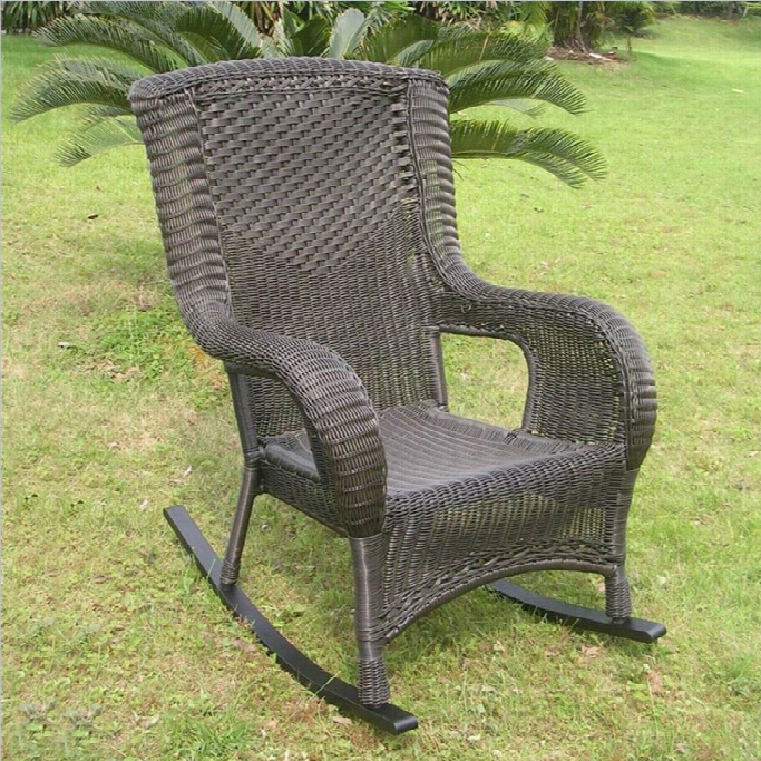 International Czravan Sqn Tropez Resin Wicker/aluminum Patio Rocker-wh Ite