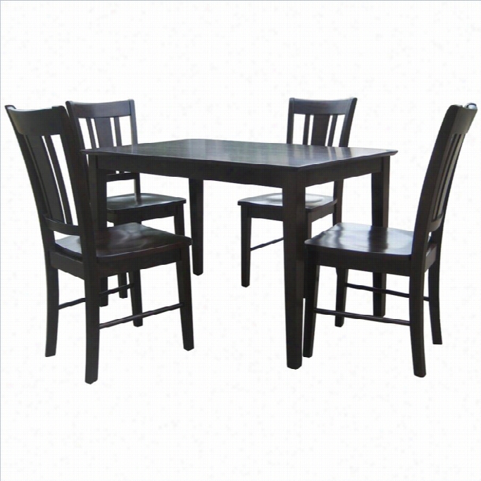 International Concepts 5 Piece Shaker Dining Set In Rich Mocha