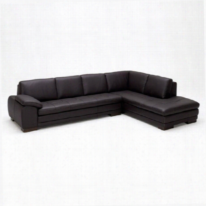 J&m Furniture 625 Italian Lleather Right Sectional In Brown