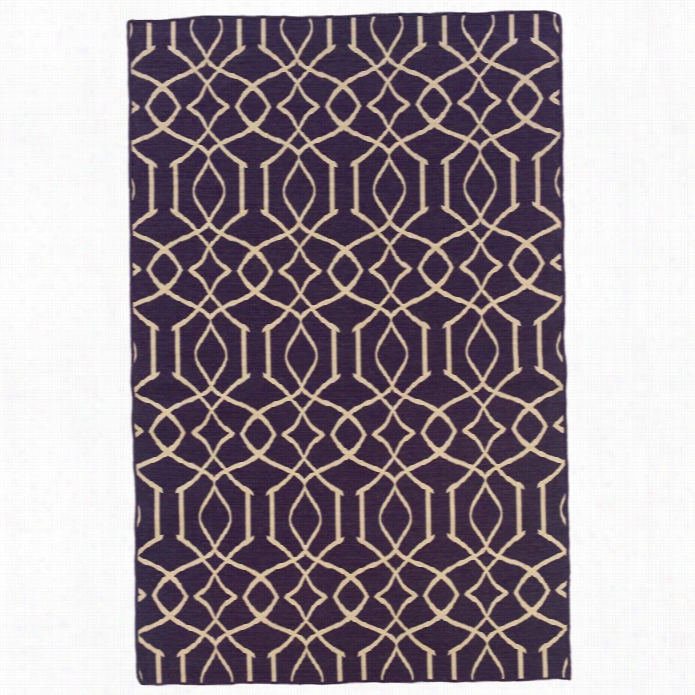 Linon Sloniki 5' X 8' Irongate Wool Rug In Purple