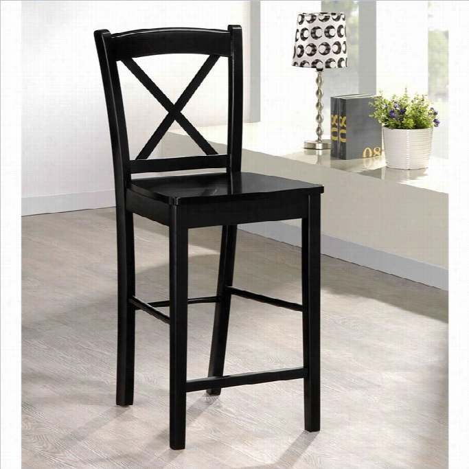 Linon X Back 24 Counter Stool In Black
