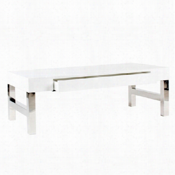 Moe's Tura Coffee Table In  White Lacquer