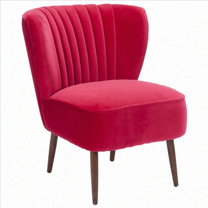 Moe's Valencia Leather Lounge Chair In Pink