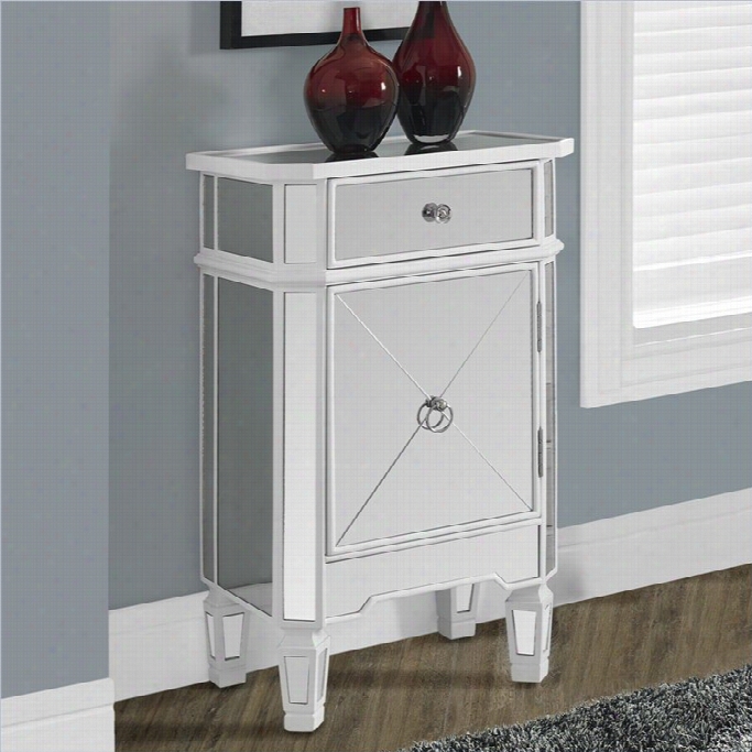 Monarch Accent Chest In Satin White With 1 Drawer