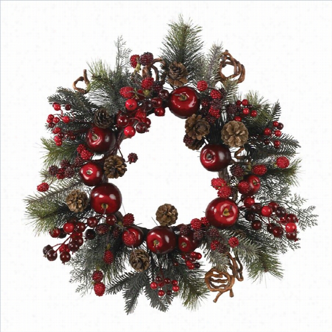 Nearly Natural 22 Apple Berry Wreath