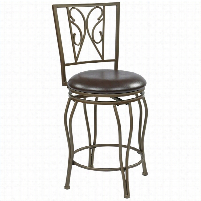 Office Sgar Cosmo 24.25 Metal  Swivel Cunter Stool In Espresso