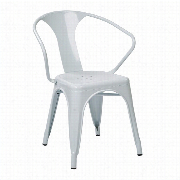 Office Star Patterson Metal Dining Chair In White (est Of 2)-set Of 2