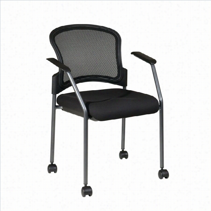 Office Star Rollingv Isitors Guest Chair With Casters In Coal