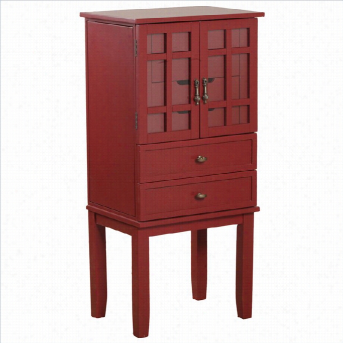 Powell Furniutre Jewelry Armoire In Red