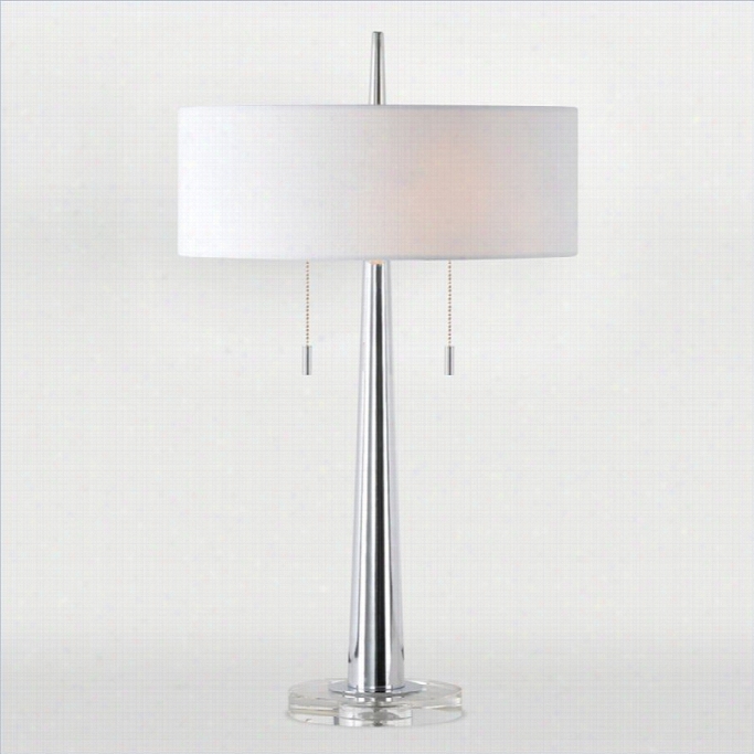 Renwil Chios Table Lamp In Chrome And White