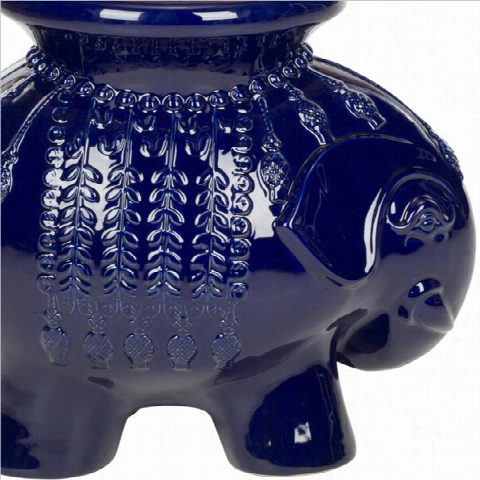 Safavieh C Eramic Elephant Stool In Navy