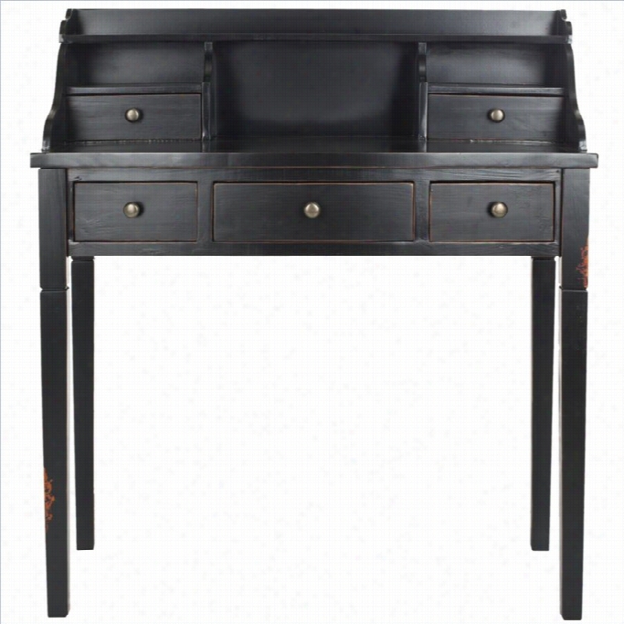 Safavieh Landon Mahogany Wrriting Desk In Black