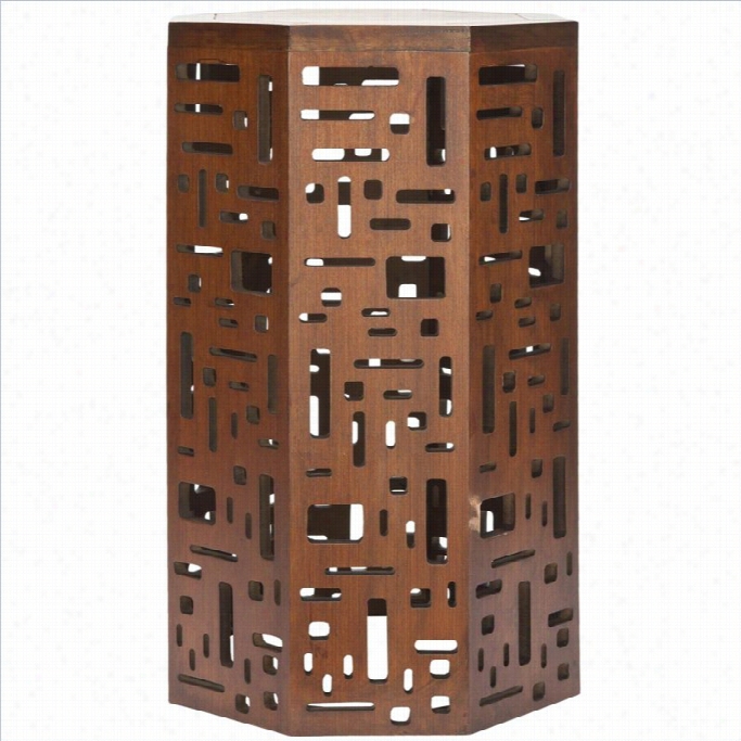 Safavieh Lukas Wood Octogon End Table In Brown