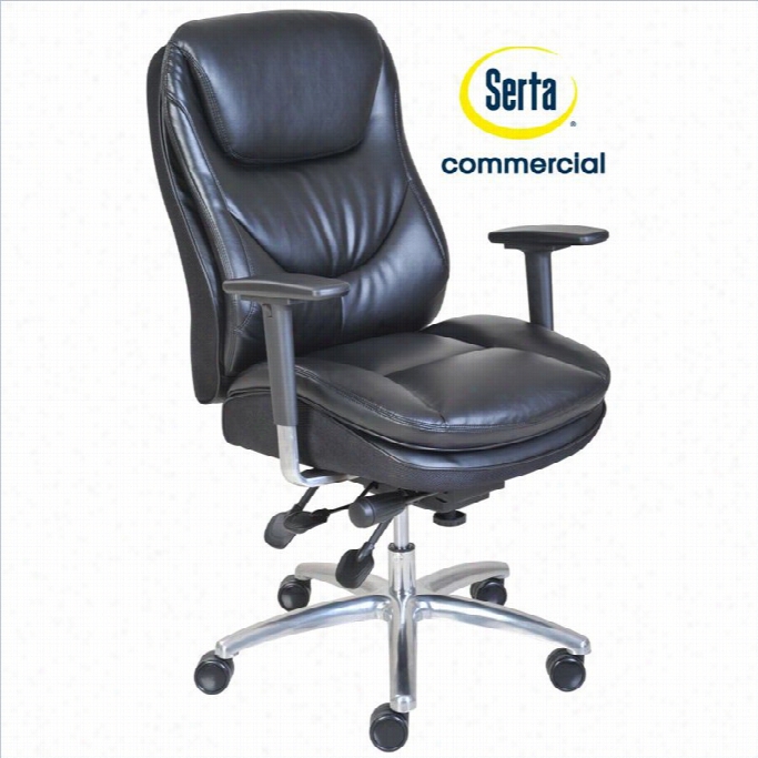 Serta Commercial 600 Ergonomic  Leathert Ask Office Chair In Black