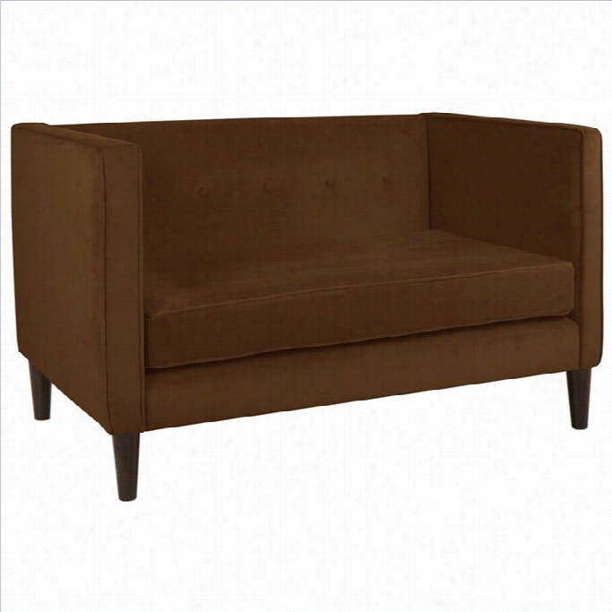 Skyline Furniture Five Button Loveseat In Chocolate