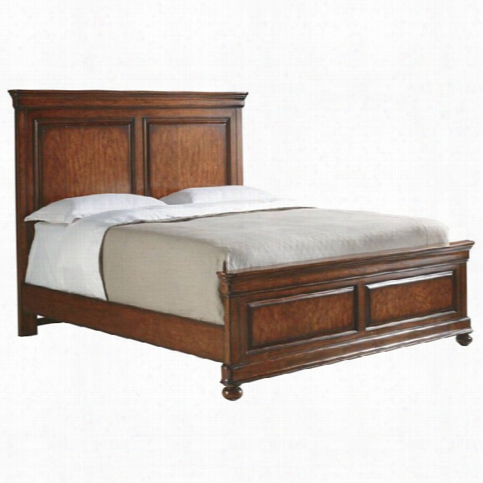 Stanleyf Urniture Louis Philippe King Panel Bed In Burnished Honey