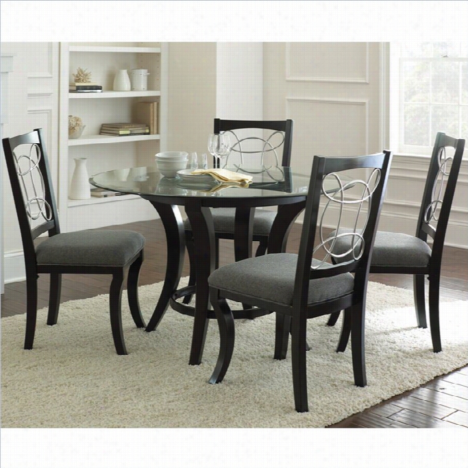 Stebe Silver Companyy Cayman 5 Piee Round Dinng Table Set In Black