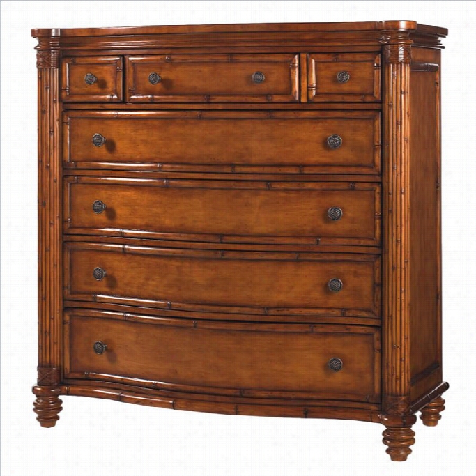 Tommy Bahama Home Island Estaate Silver Sea 7  Drawer Chest In Plantation Finish