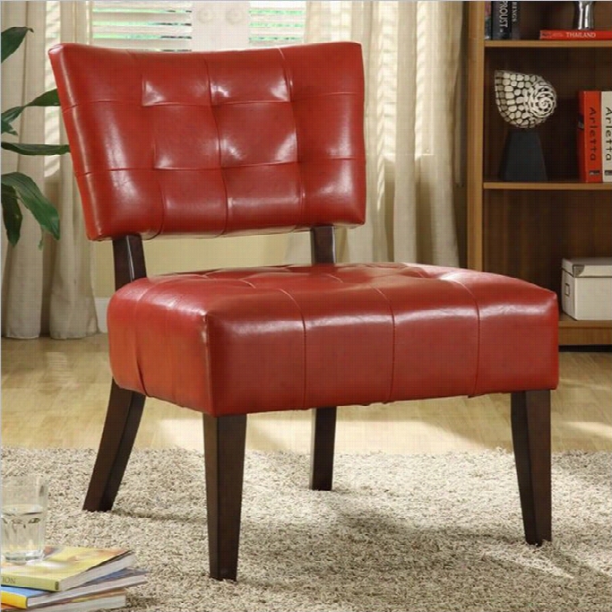 Trent Home Warne R Leather Accent Chair Iin Red