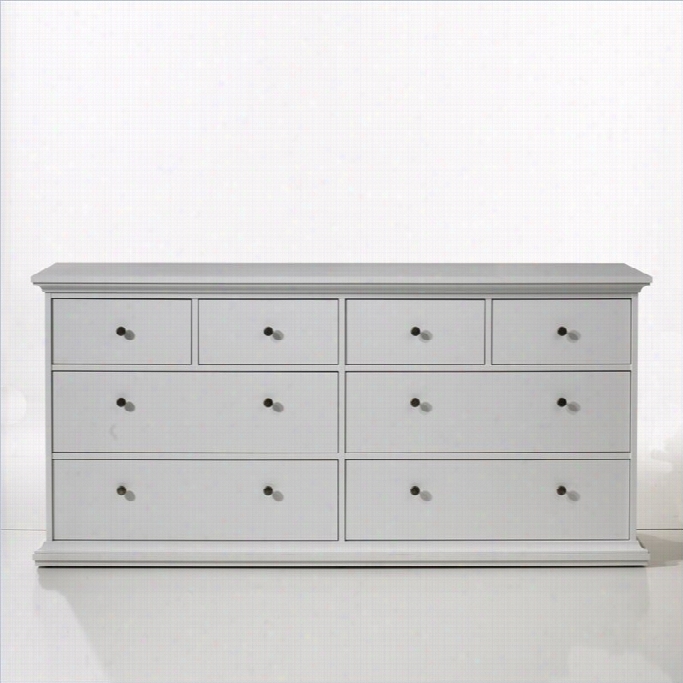 Tvilum Sonoma 8 Drawer Double Dresser In White