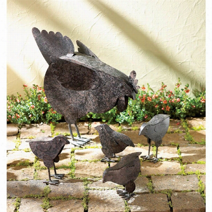 Zingz And Thingz Hen With Chicks Sculpture