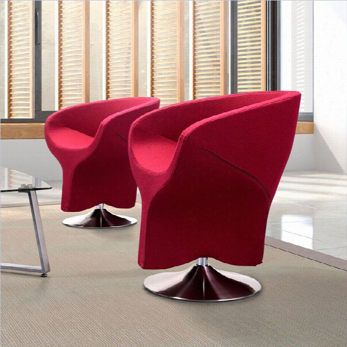 Zuo Kuopio Barrel Armchair Carnelian In Red