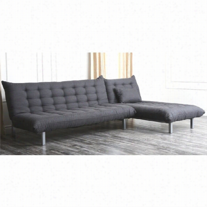 Abbyson Mode Of Life Bed Stream Abric Partial Sofa In Gray