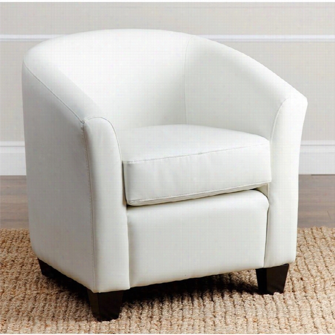 Abbyson Living Tanner Leather Armchair In Iv Ory