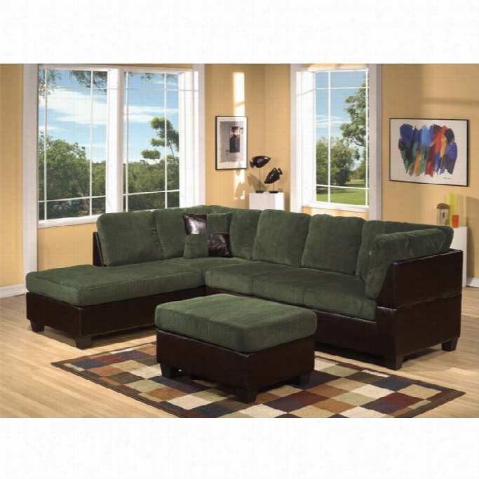 Acme Furniture Connell 2 Composition Sectional Sofa In Olive Gray