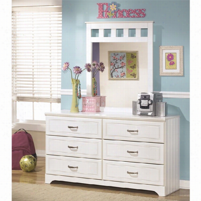 Ashley Lulu 2 Piece Wood Dresser Set In White