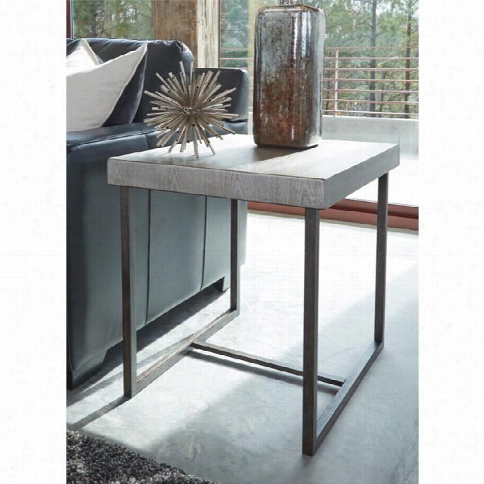 Ashle Rasmon Rectangular End Table In Silver