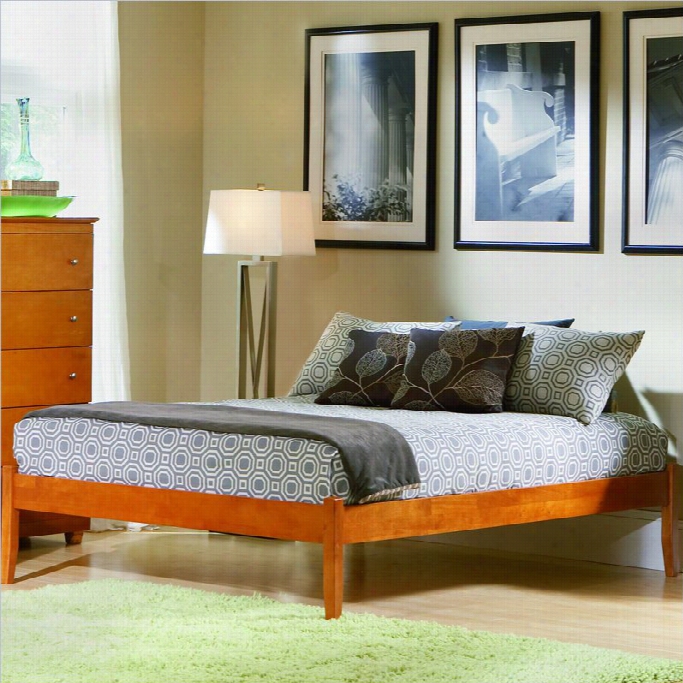 Atlantic Furniture Concord Platform Bed With Open Footrail In Carame Ll Atte-twin