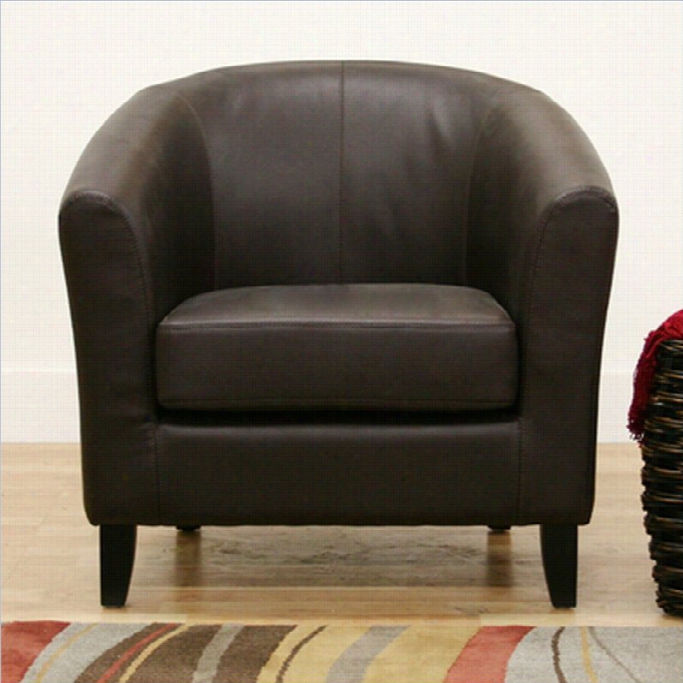 Baaxton Studio Leat Her Club Barrel Chair In Brown