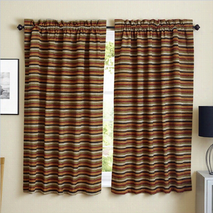 Blazing Needles 63 In Ch Jacquard Chenillle Curtain Panels In Cadillac (set Of 2)