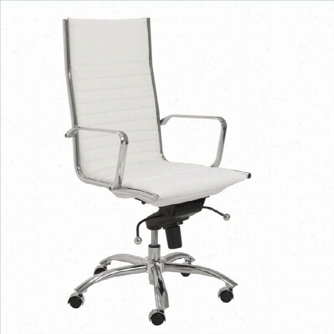 Eurostyle Dirk High Back Office Chair In Wwhite / Chrome