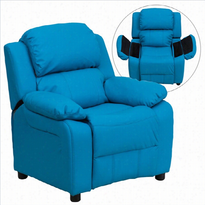 Flash Furniture Heavily Padded Kds Recliner In Turquoise