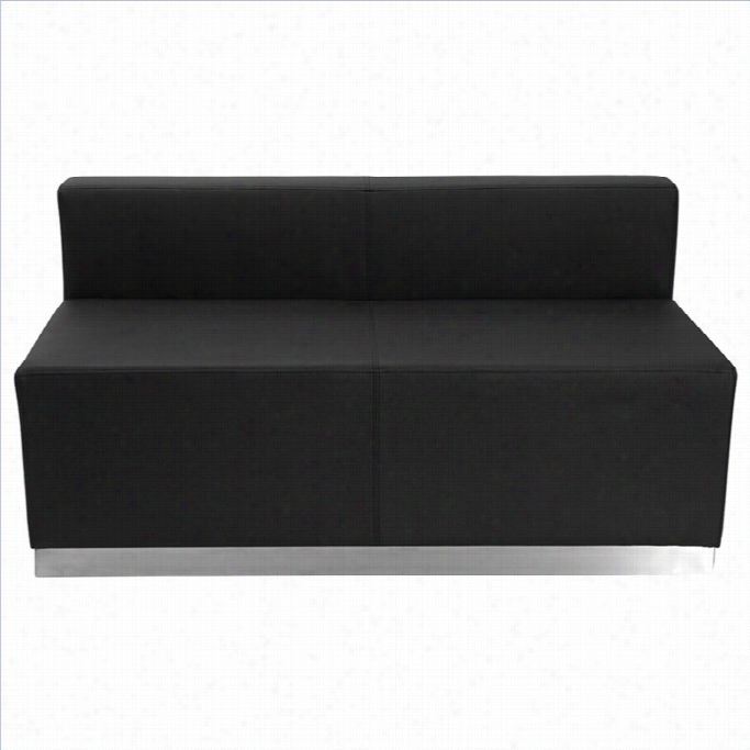 Flash Furniture Hercules Alon Series Steel Base Loveseat In Black