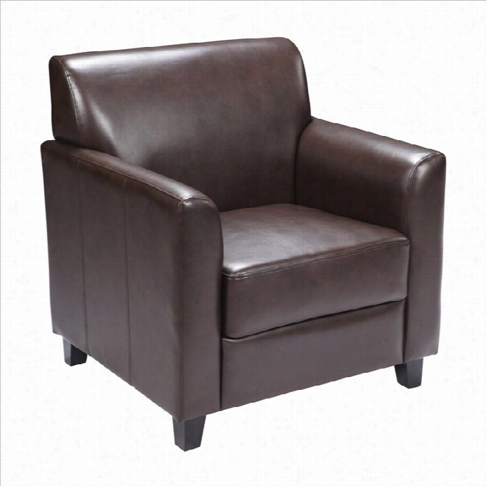 Flash Furniture Hercules Diplamt Leather Chair In Brow N